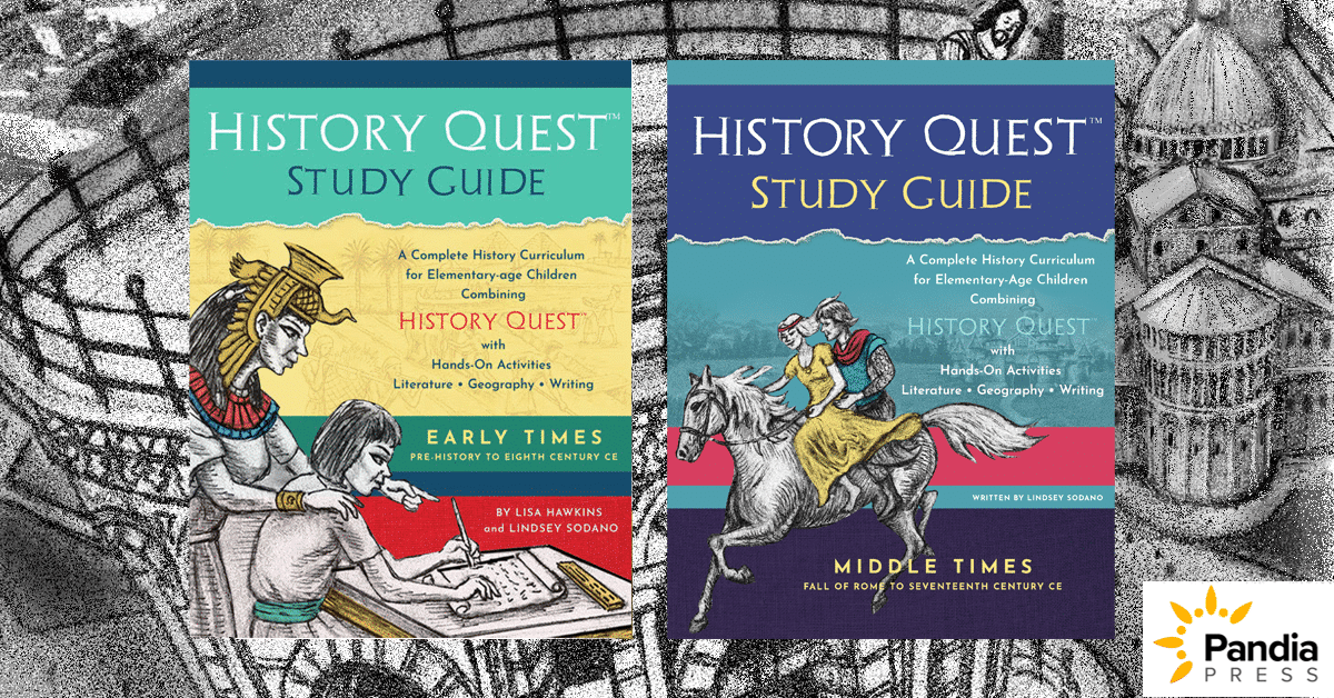 Covers of two Pandia Press History Quest study guides in your homeschool planner