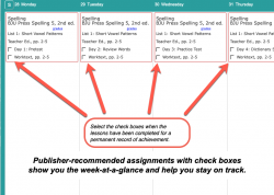 Homeschool Planet BJU Spelling weekly view button