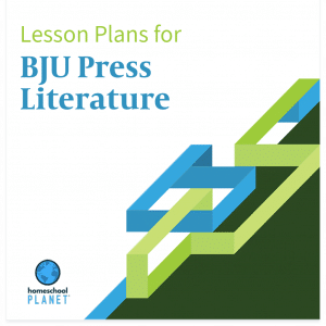 BJU Press Literature lesson plan button for homeschool planet