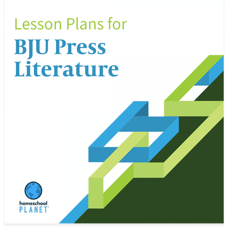 BJU Press Literature lesson plan button for homeschool planet