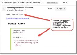 Homeschool Planet Lesson Plan Family Boot Camp Email Digest screenshot button