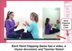 Homeschool Planet Hand Clapping Fun weekly view with pop-up screenshot button