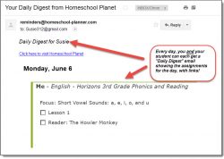 Homeschool Planet Lesson Plan Email Digest screenshot button