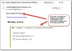 Homeschool Planet Lesson Plan Email Digest screenshot button