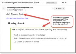 Homeschool Planet Lesson Plan Email Digest screenshot button