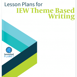 IEW Theme Based Writing lesson plan button for homeschool planet