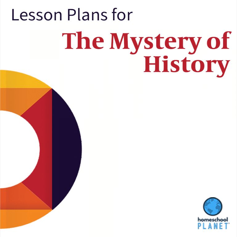 The Mystery of History lesson plan button for homeschool planet