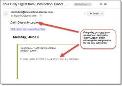 Homeschool Planet Geography email digest screenshot button