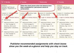 Homeschool Planet Veritas Self-Paced weekly view screenshot button
