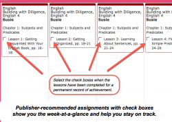 Homeschool Planet Building with Diligence weekly view screenshot button