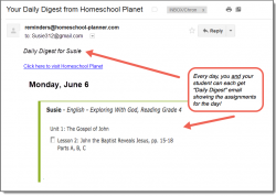 Homeschool Planet Exploring with God daily digest email screenshot button