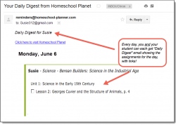 Homeschool Planet Berean Builders email daily digest screenshot button
