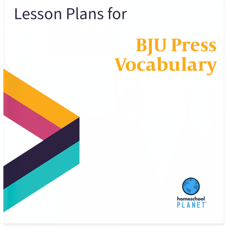 BJU Press Vocabulary lesson plan button for homeschool planet