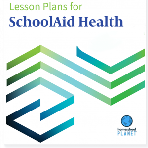 Schoolaid Health lesson plan button for homeschool planet