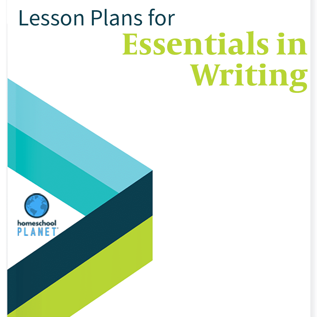 Essentials in Writing lesson plan button for homeschool planet
