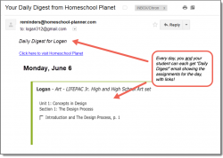 Homeschool Planet Lifepac Art Daily Digest button