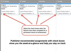 Homeschool Planet Reason for Handwriting weekly view button