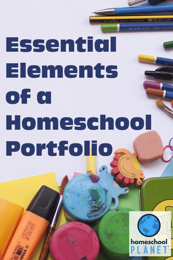 Homeschool Planet Essential Elements of a Homeschool Portfolio Blogspot button