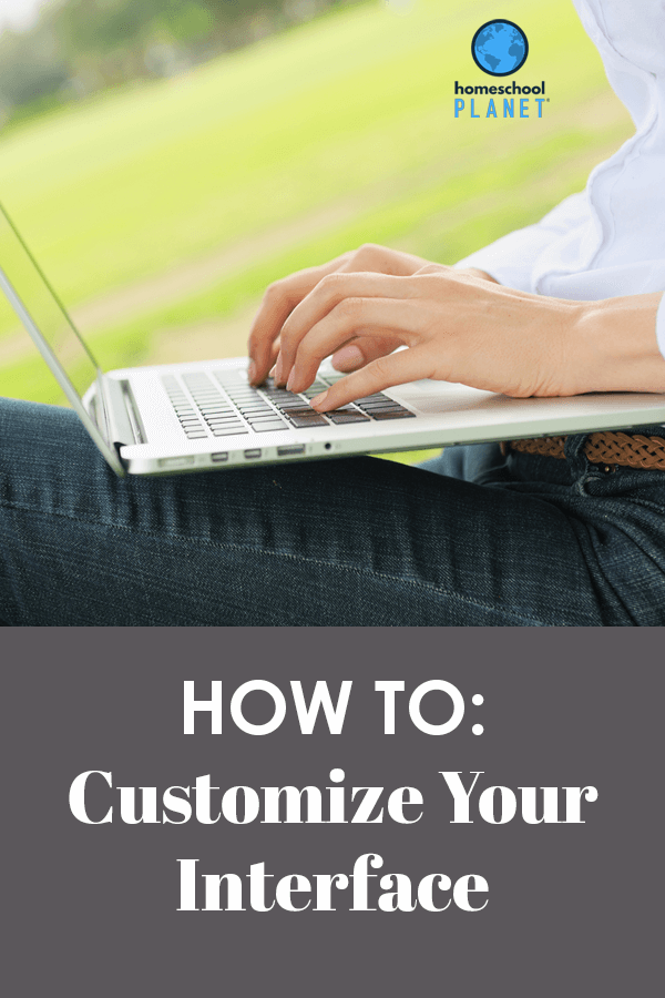 Homeschool Planet How to Customize your Interface Blogspot button