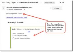 Homeschool Planet Mr. Q Daily digest button