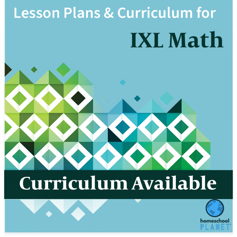 Homeschool Planner IXL Math lesson plans and curriculum button