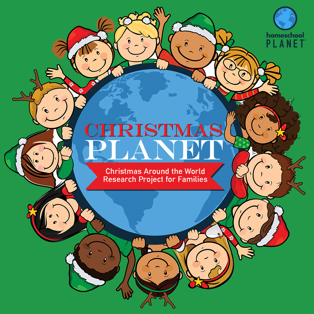 Christmas Planet lesson plan button for Homeschool Planet