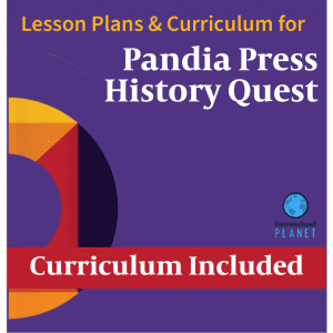 Pandia Press History Quest lesson plans and curriculum button for Homeschool Planet