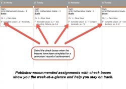 Homeschool Planet ACSI Math weekly view button
