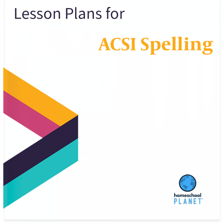 Homeschool Planner ACSI Spelling lesson plans button