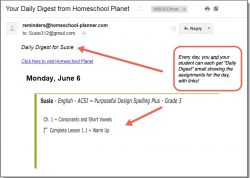 Homeschool Planet ACSI Spelling Daily Digest button