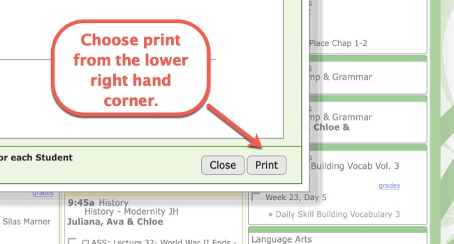 Printing Assignment Lists 5