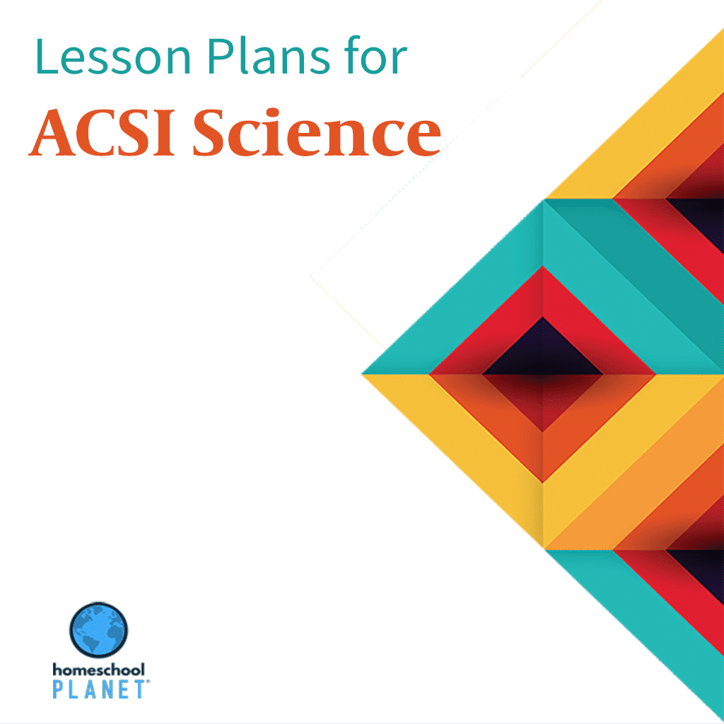 Homeschool Planner ACSI Science lesson plans button