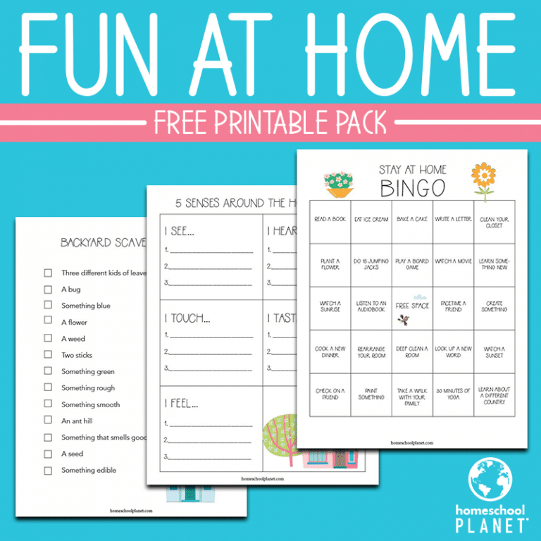 The Fun at Home Free Printable Pack homeschool image