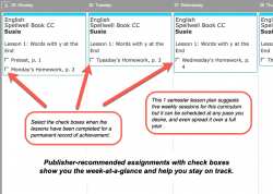 Homeschool Planner Spellwell weekly view button