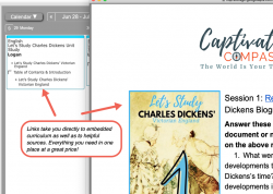 Let’s Study Great Authors weekly view with pop-up