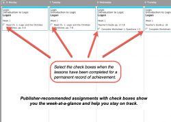 Homeschool Planner Introduction to Logic weekly view button