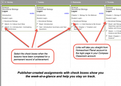 Homeschool Planner Devotional Biology weekly view button
