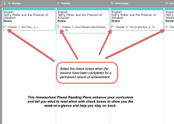 Homeschool Planner Modern Lit Reading Plan weekly view button