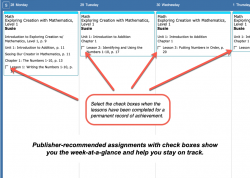 Homeschool Planner Apologia Math weekly view button