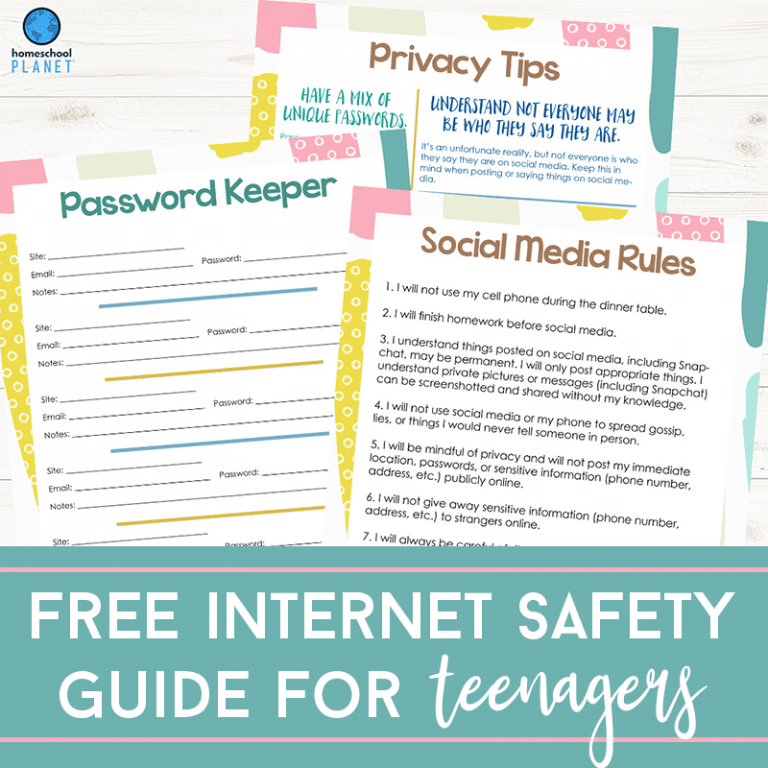 Free Internet Safety Guide and Social Media Rules for Teenagers from Homeschool Planet