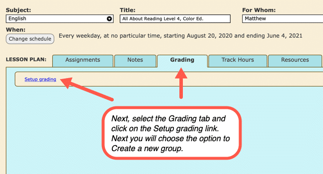 Creating a new grading group
