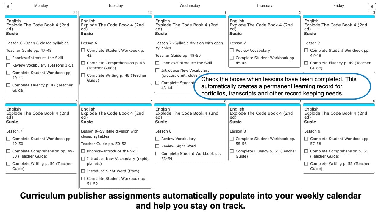 Explode-the-Code-Weekly-View