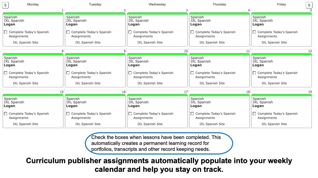 IXL-Spanish-Weekly-View