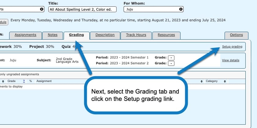 Deleting grades from your homeschool planner 2