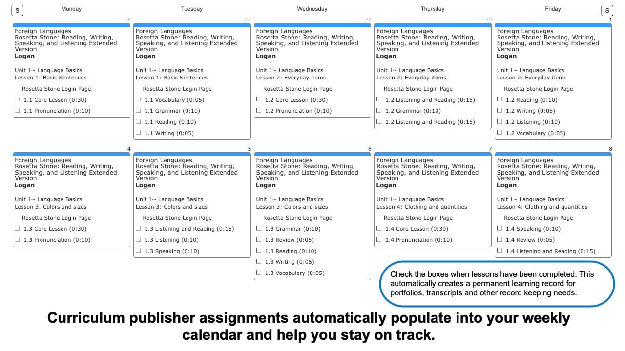Rosetta-Stone-Weekly-View