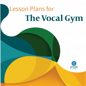 An image showing lesson plans are available at Homeschool Planet for The Vocal Gym by Throga.