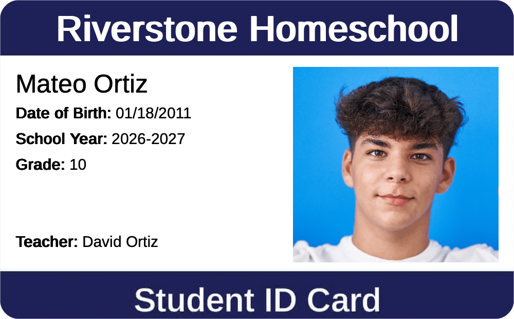 Generic Homeschool Student ID Card thumbnail