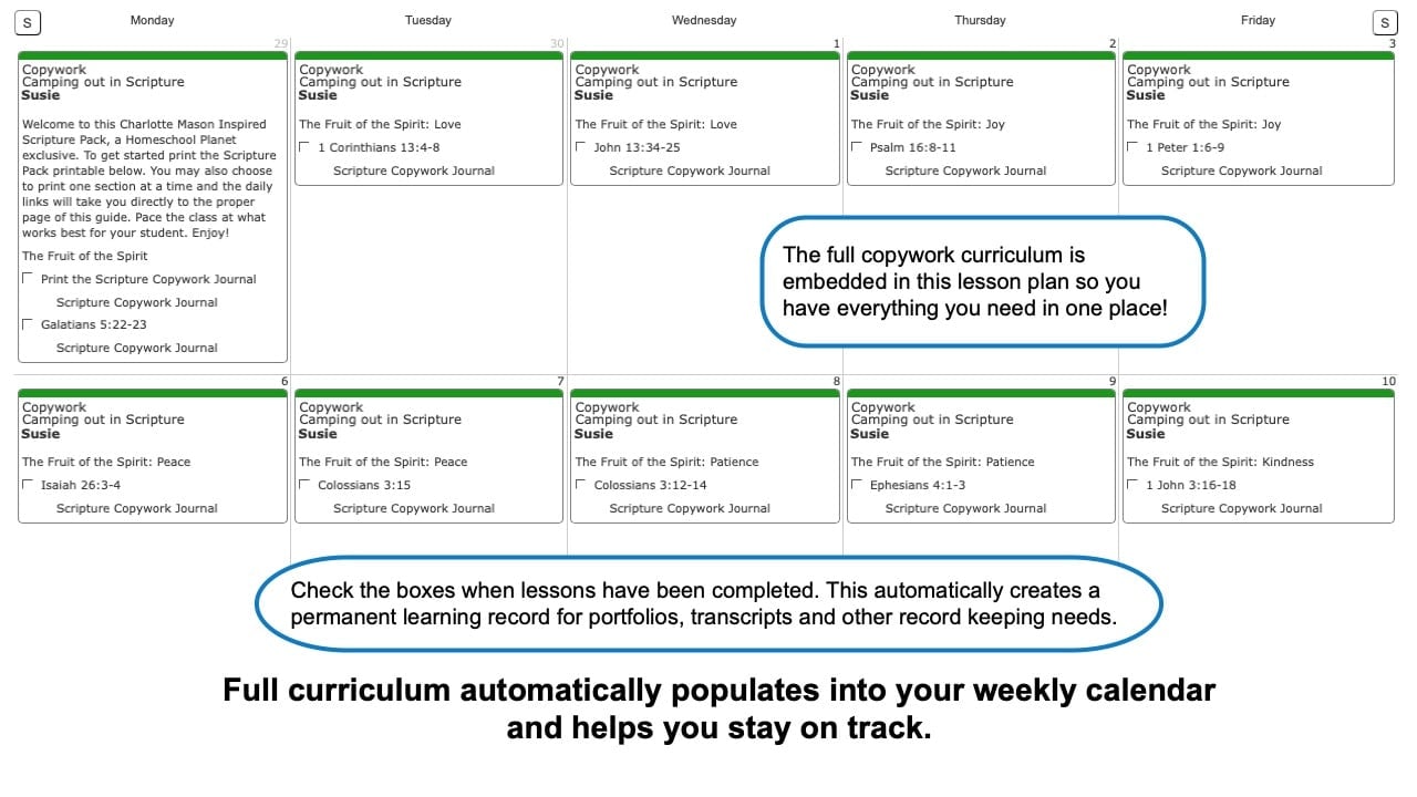 Camping out in Scripture Weekly View