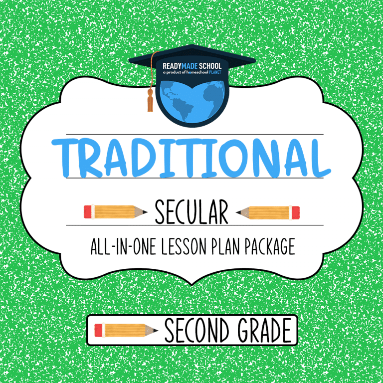 Traditional secular studies all-in-one lesson plan package - second grade in homeschool planet image