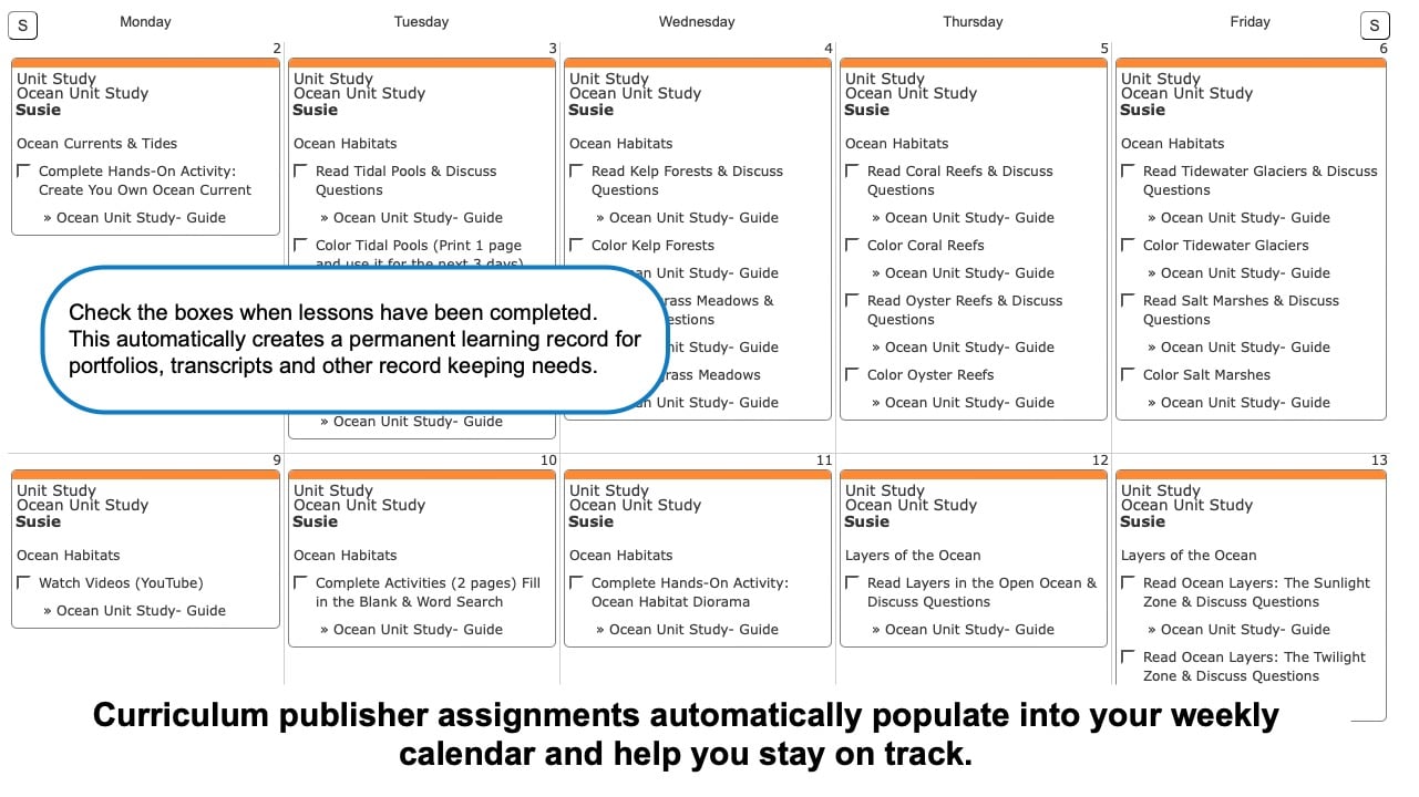 Waldock Way Nature Science Weekly View